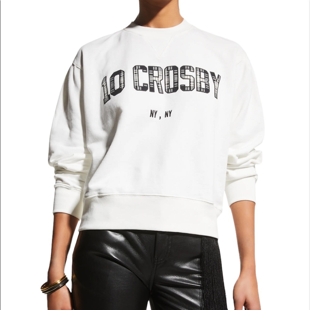 NWT Derek Lam 10 Crosby Embroidered Logo Sweatshirt Size M